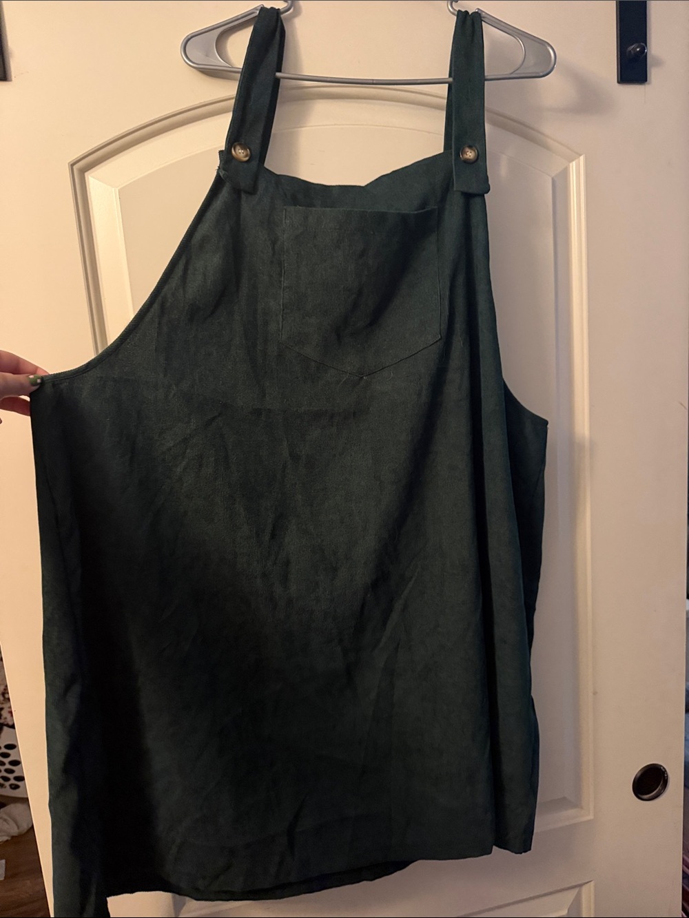 Amazon Women’s Forest Green Midi Overall Dress with Front Pocket
